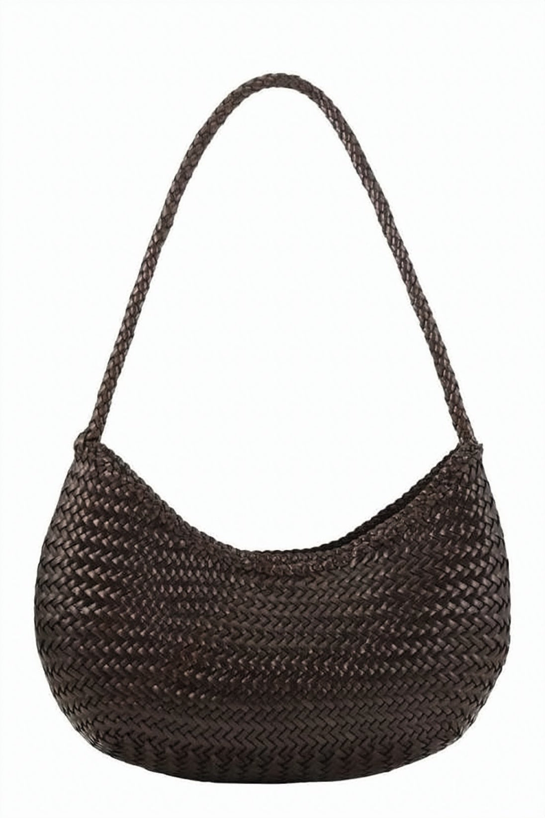 Crescent Shape Braided Strap Shoulder Bag