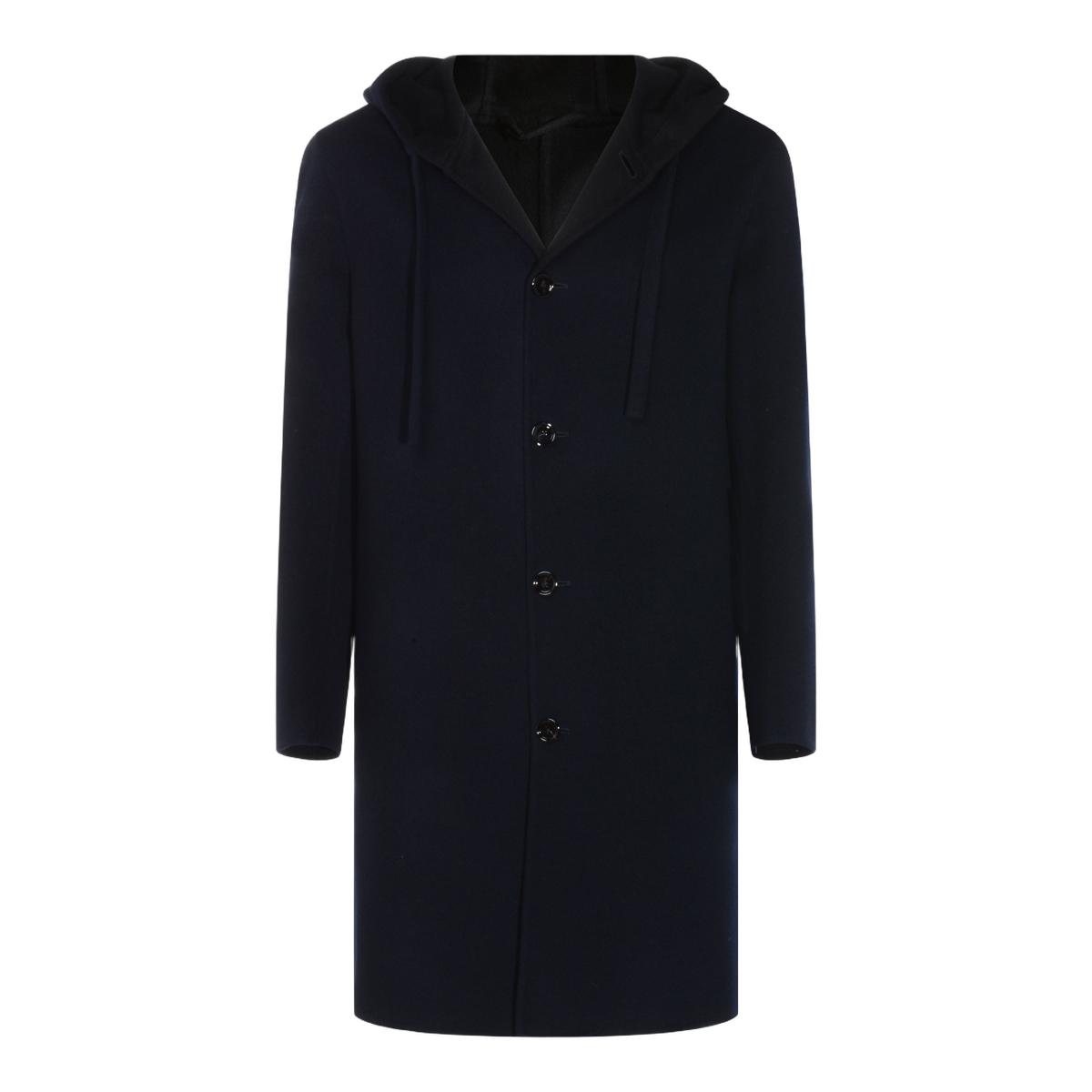 Hooded Coat with Button-Up Front