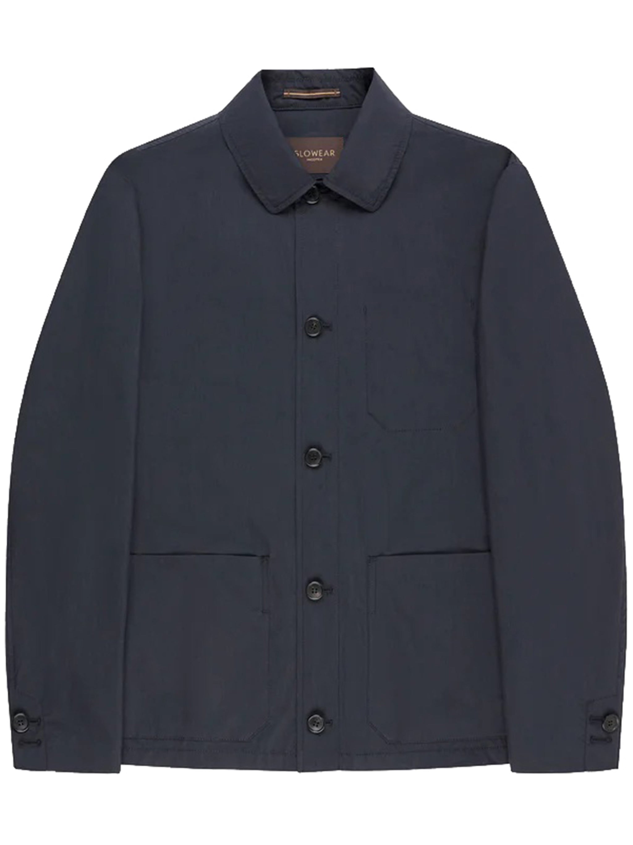 Black Button-Up Minimalist Cotton Jacket