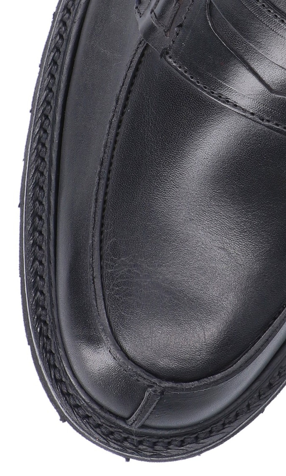 Sleek Leather Penny Loafers With Sturdy Rubber Sole