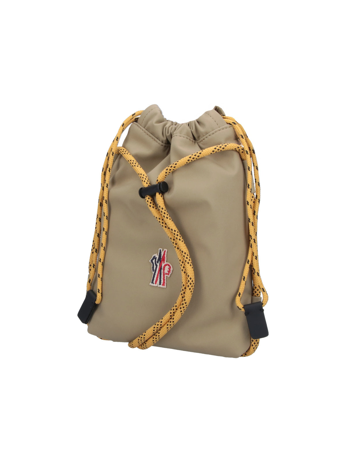 Beige Makaio Drawstring Fabric Shoulder Bag