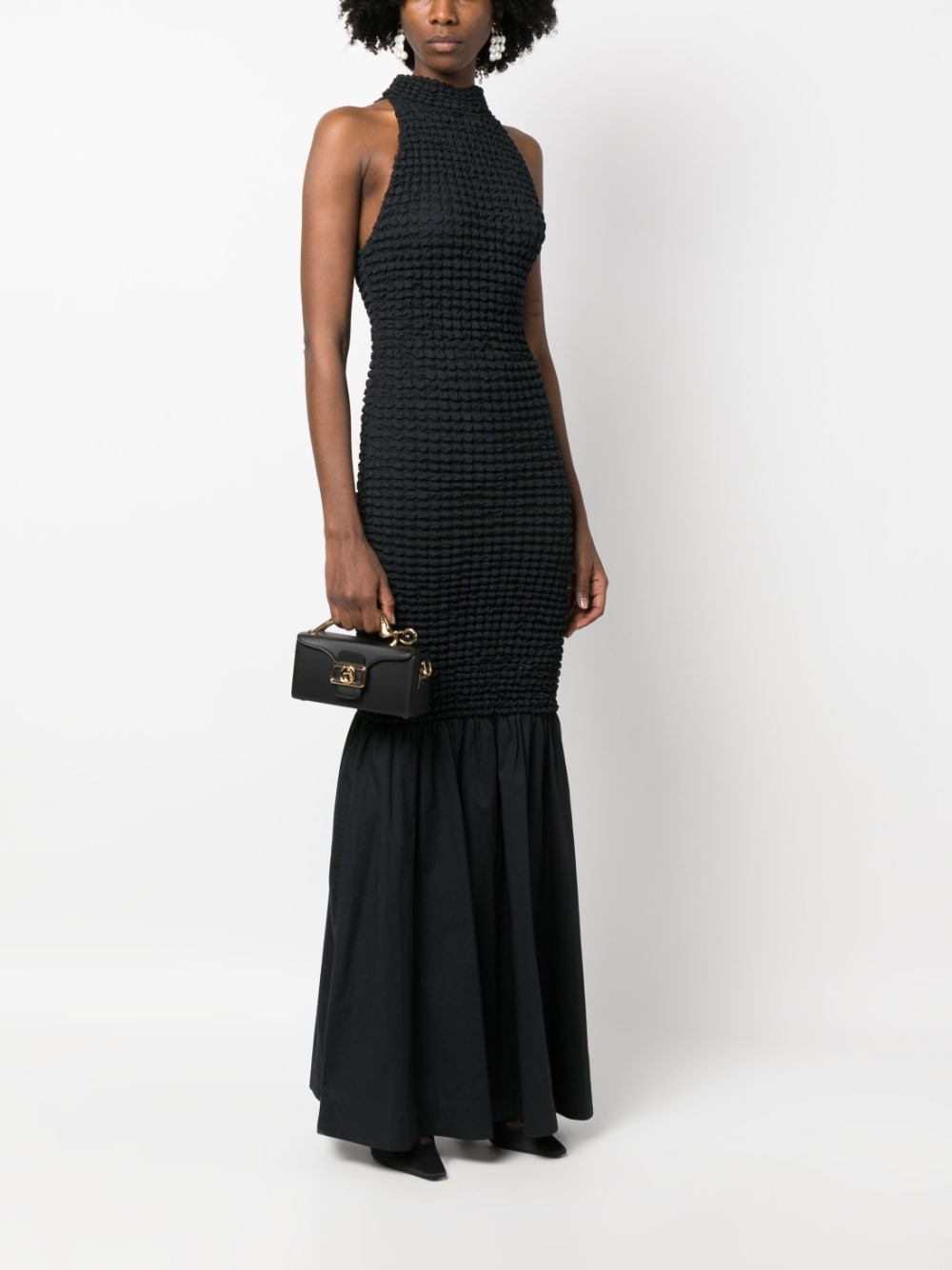Rectangular Black Calf Leather Bag