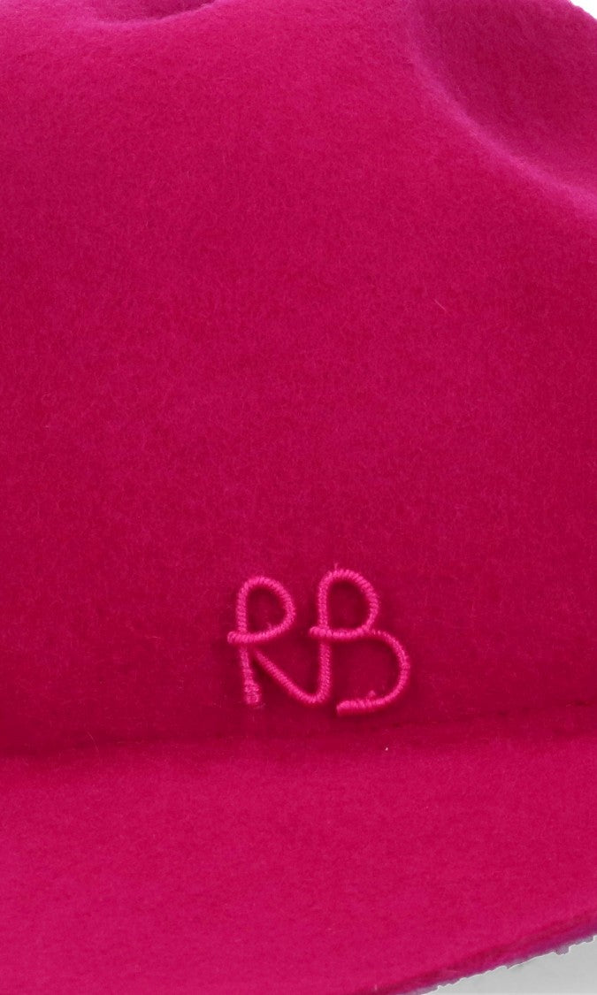 Wide-Brimmed Pink Hat With Soft Felt Texture