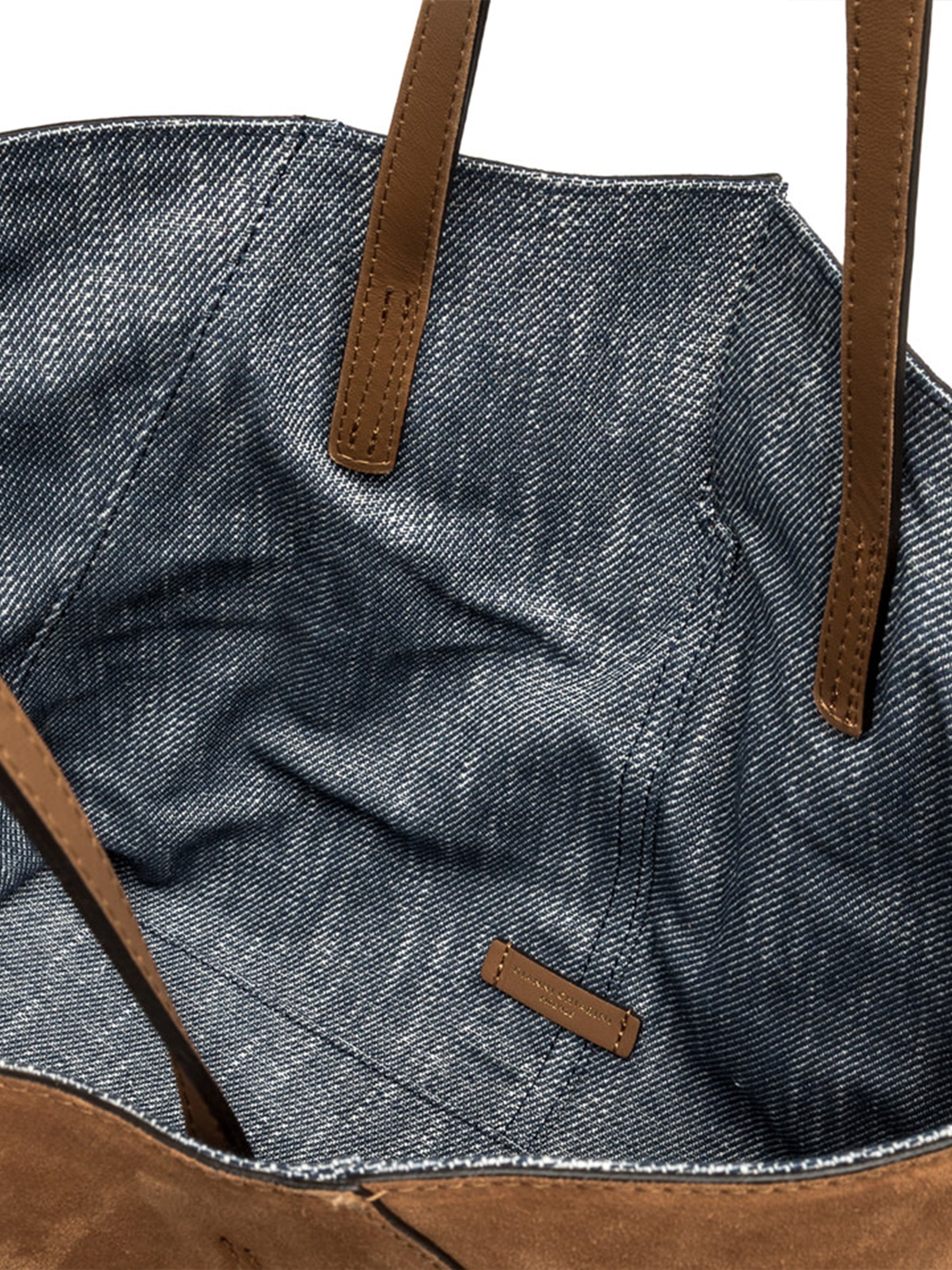 Maya Warm Brown Suede Structured Tote