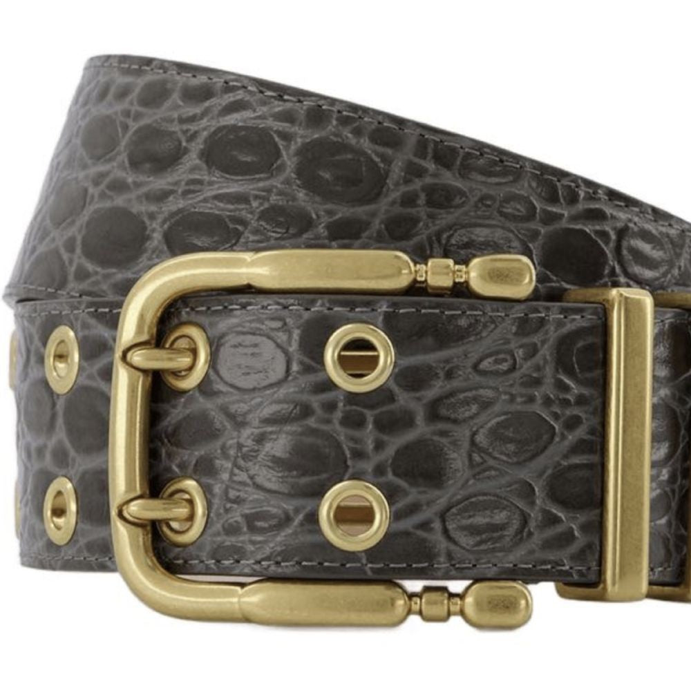 Duo Belt - Grey - Croc Leather