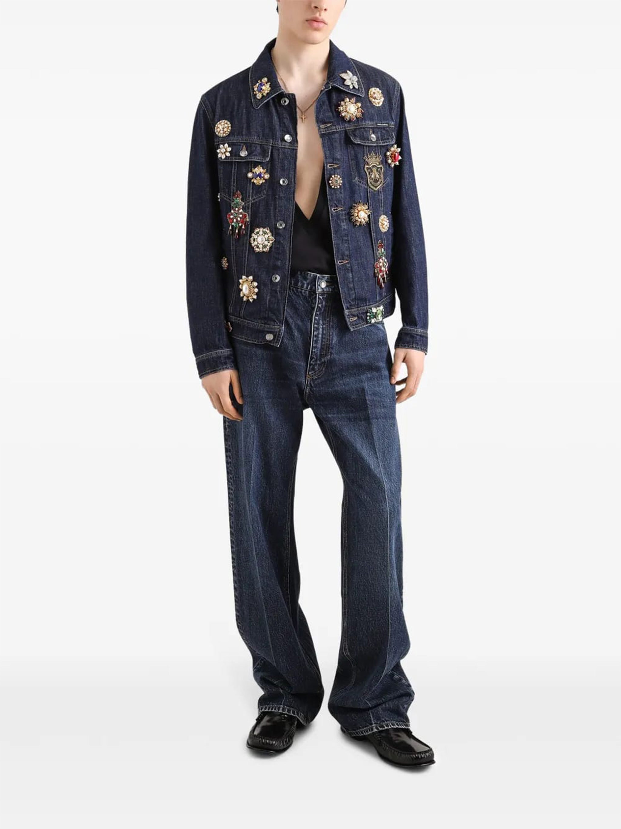 Oversized Wide-Leg Faded Blue Denim Jeans