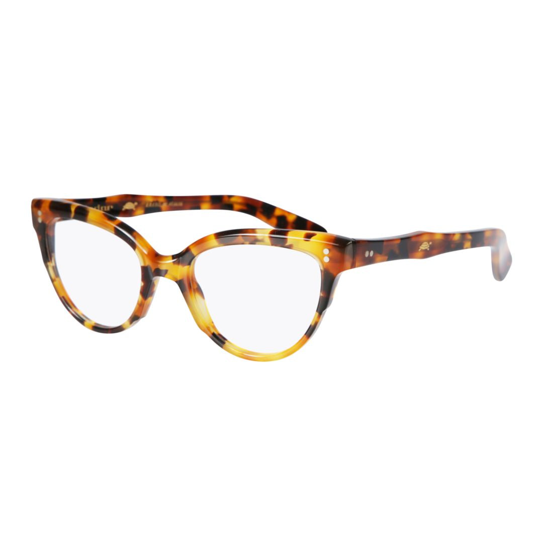 Monya Cat-Eye Tortoiseshell Frame Sunglasses with Silver Accents