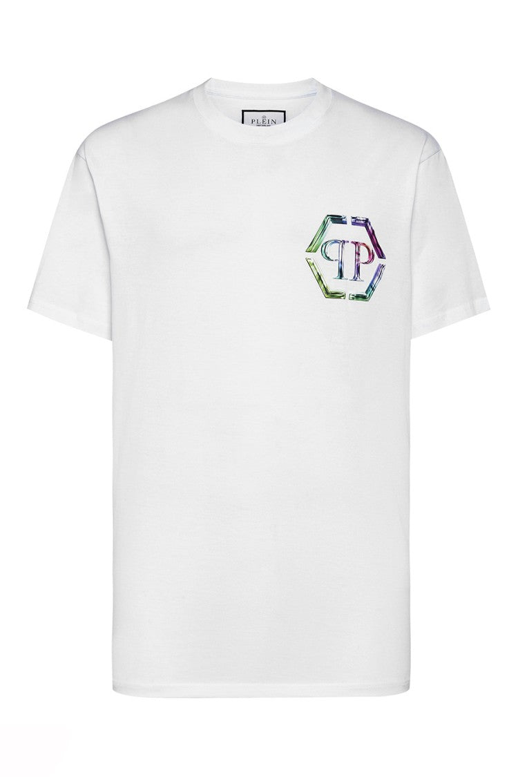 White Logo Print T-Shirt