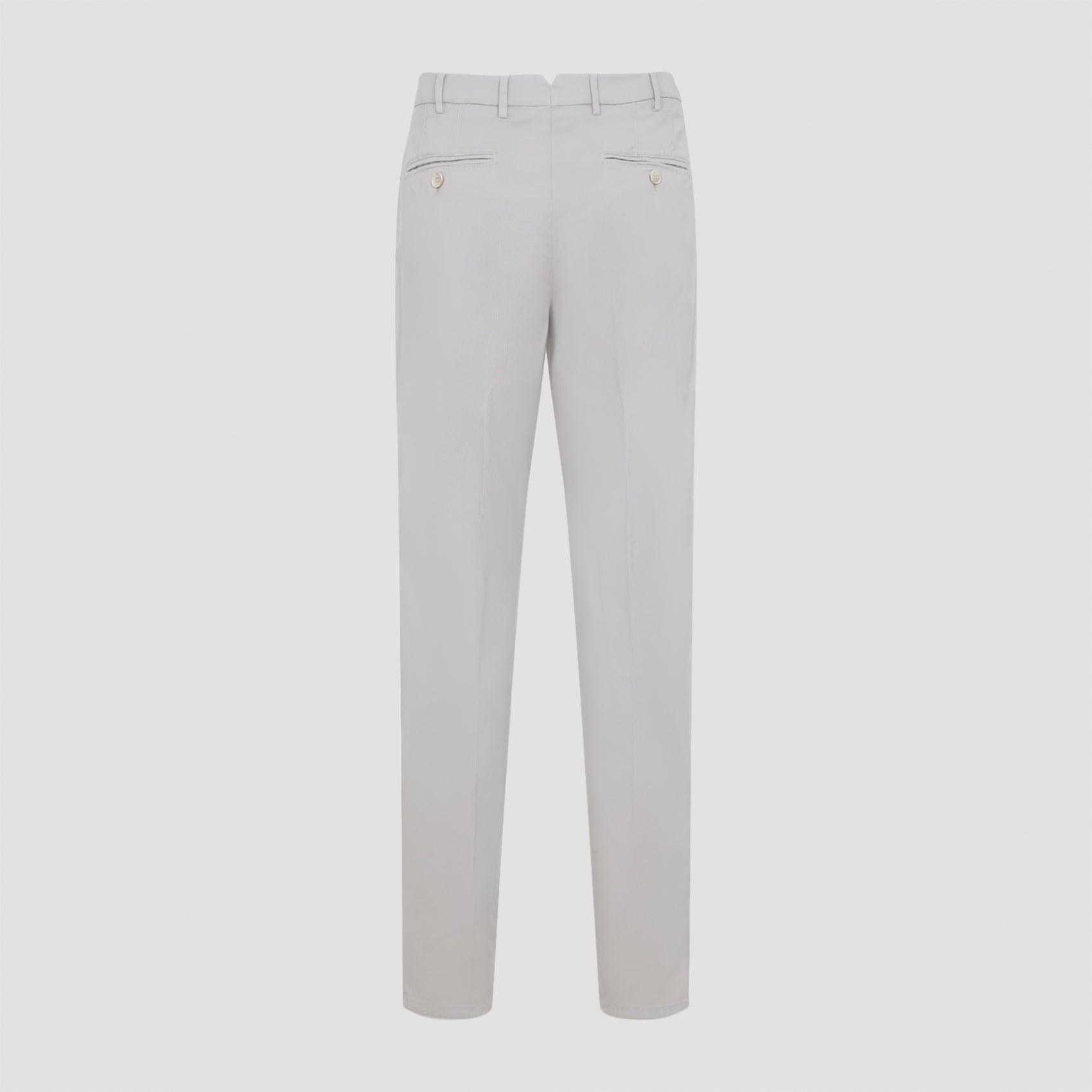 Italian Cotton Chino Pants With Tailored Fit And Refined Details