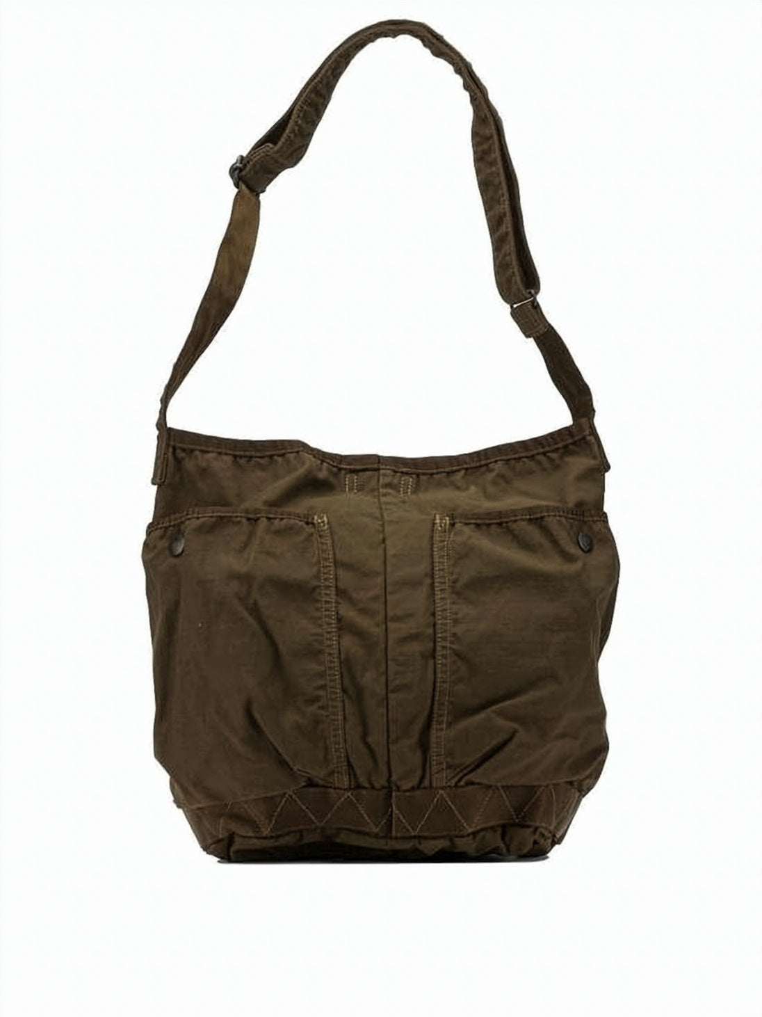Nylon Crossbody Bag with Flap Pocket