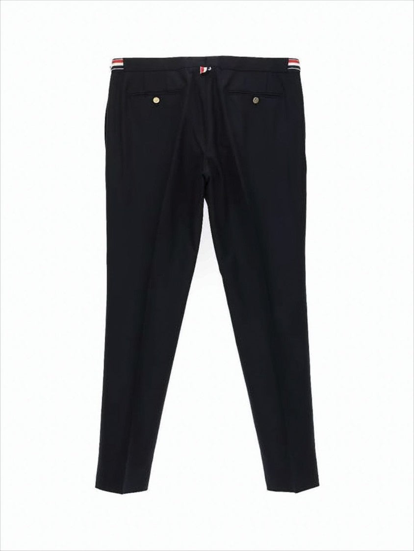 Tailored Slim Fit Wool Suit Pants with Classic Waistband