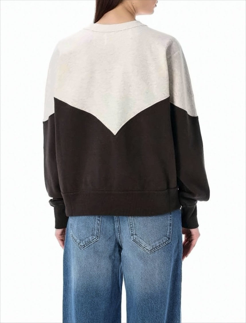 Two-Tone Long-Sleeve Sweatshirt with Chevron Design