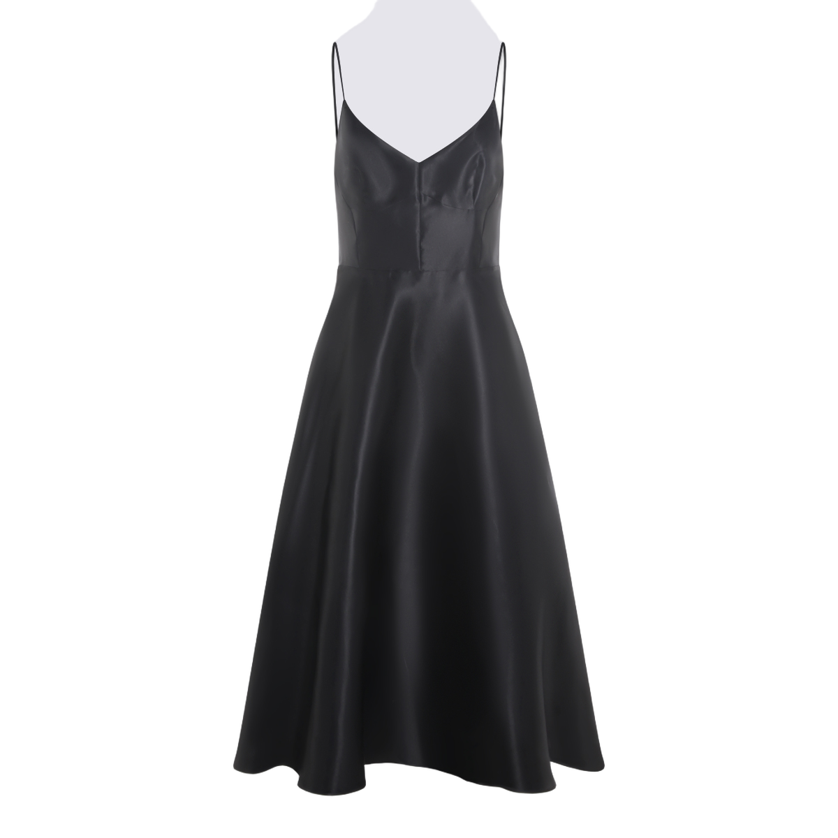 Flowing Black Midi Dress