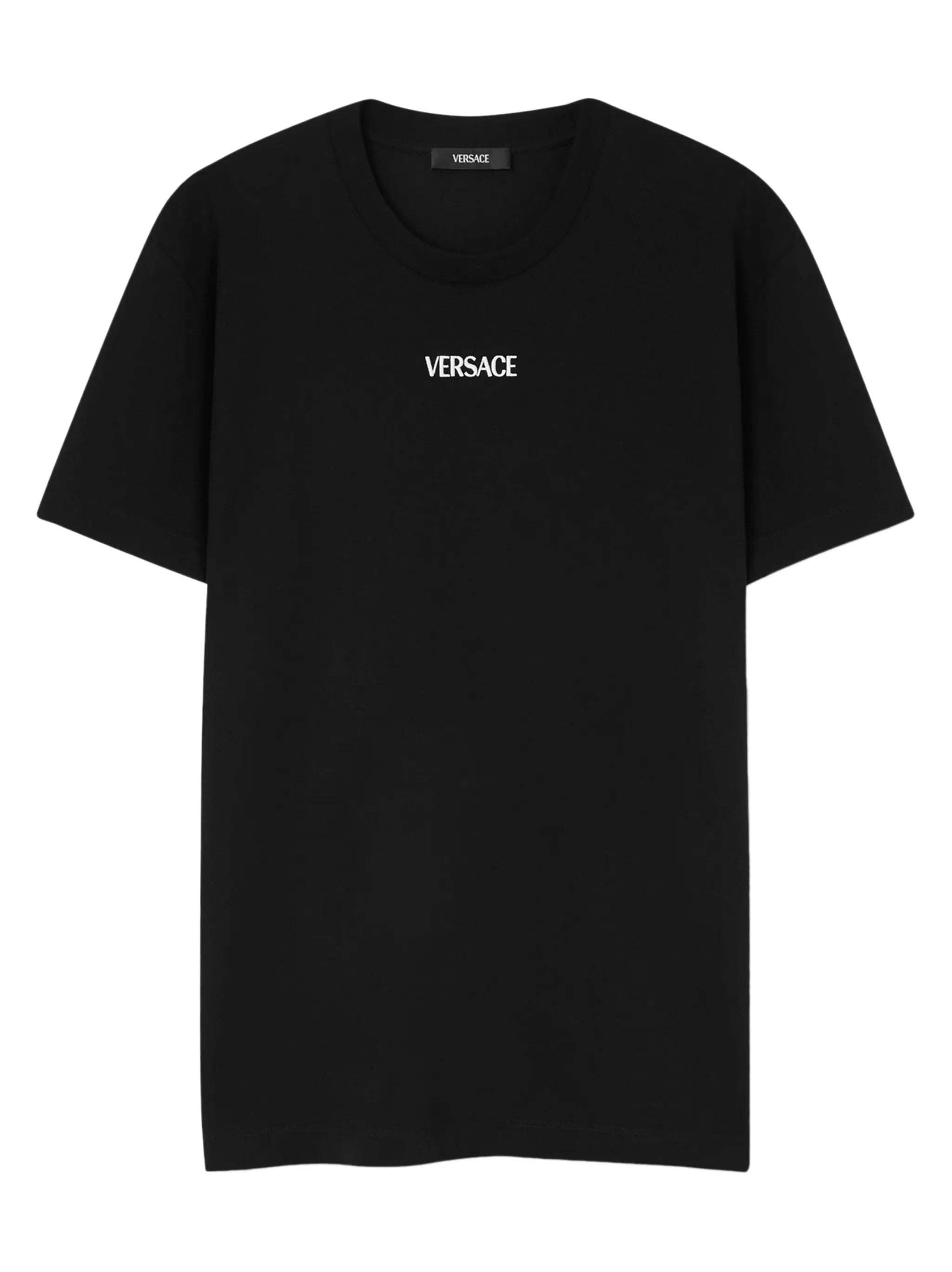 Black Minimalist Embroidered Logo Cotton T-shirt