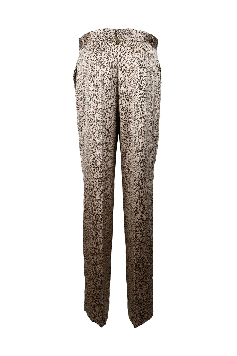 Satin Trousers - Brown/Beige