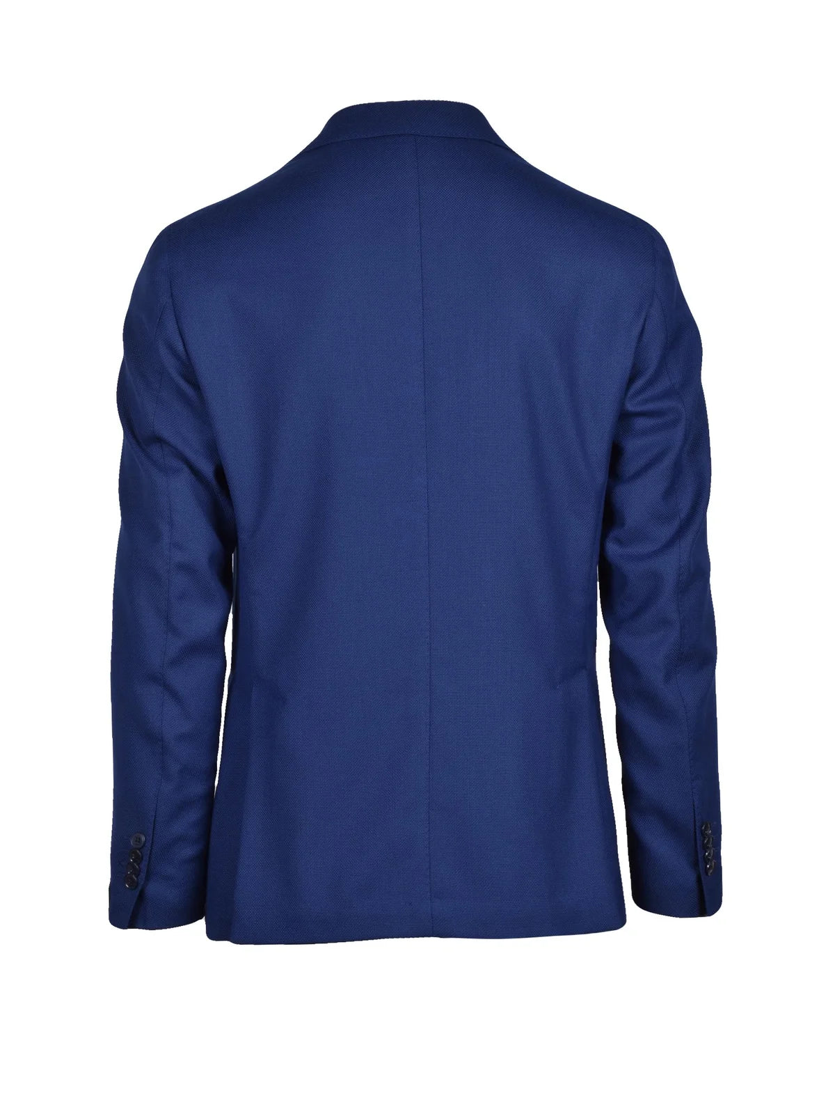Unlined Royal Blue Wool Blazer With Rounded Design