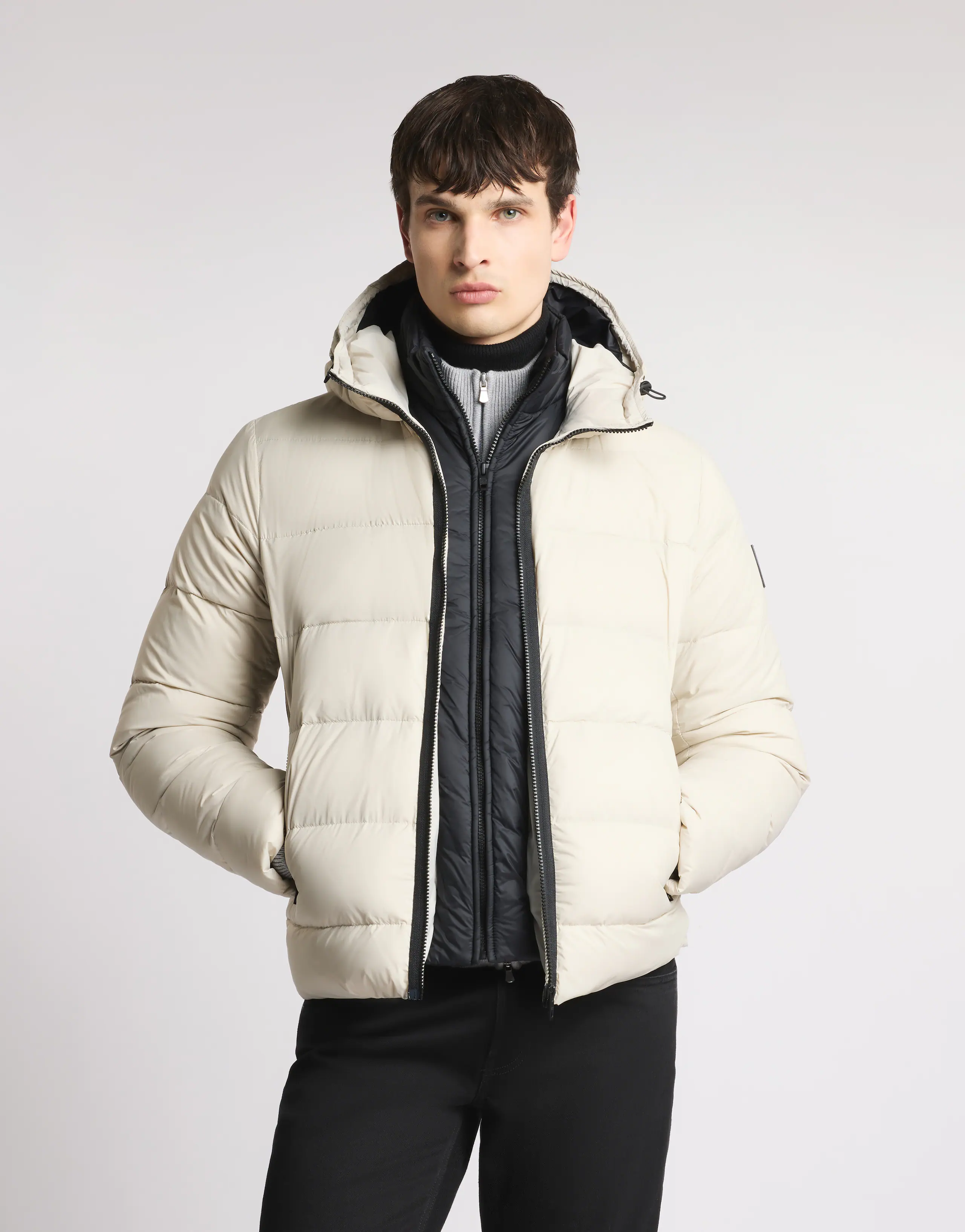 Quilted Hooded Puffer Jacket In Snow White