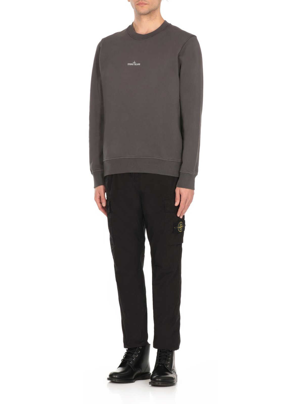 Black Long-Sleeve Sweatshirt With Central Logo