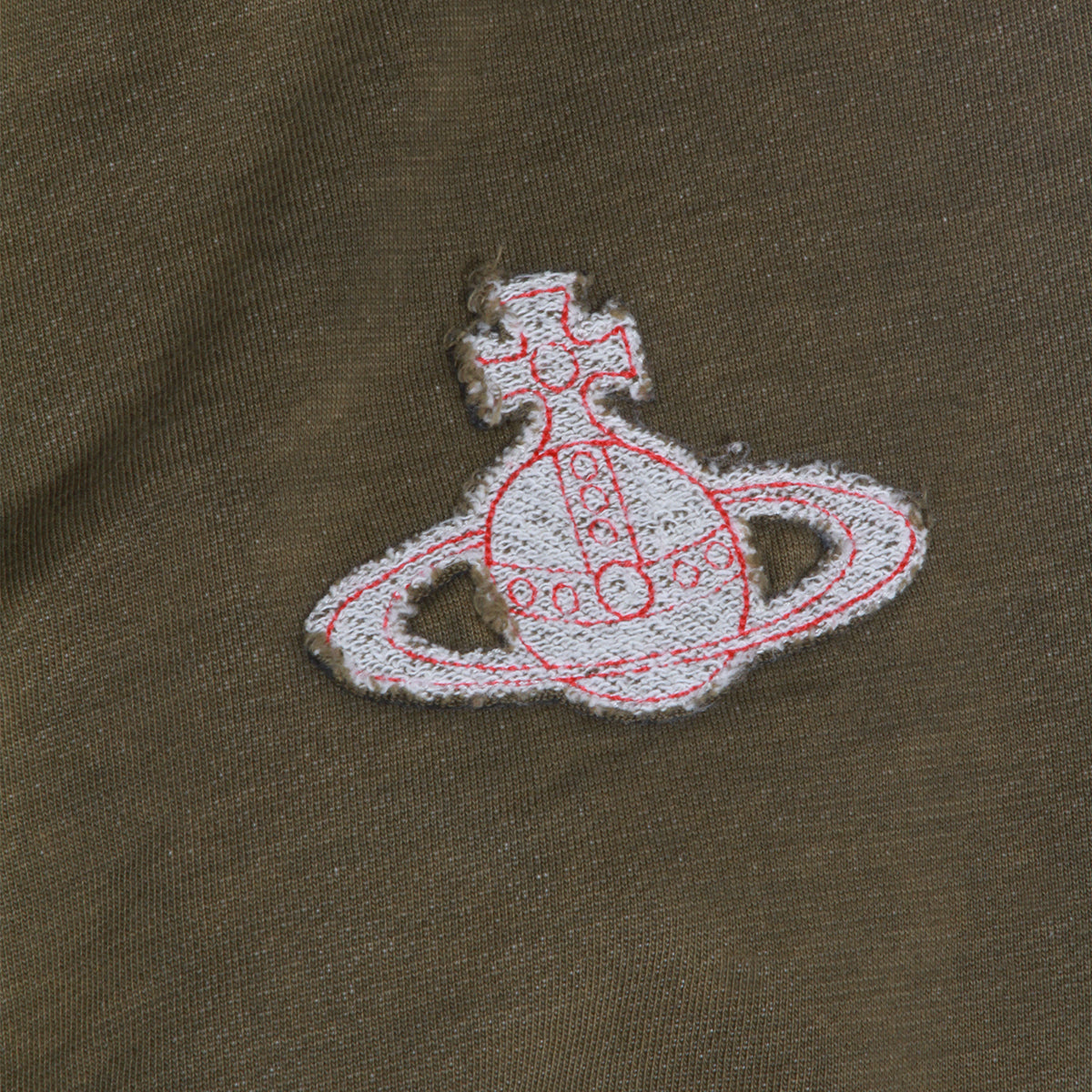 Asymmetrical Olive Green Sweater With Distressed Embroidery