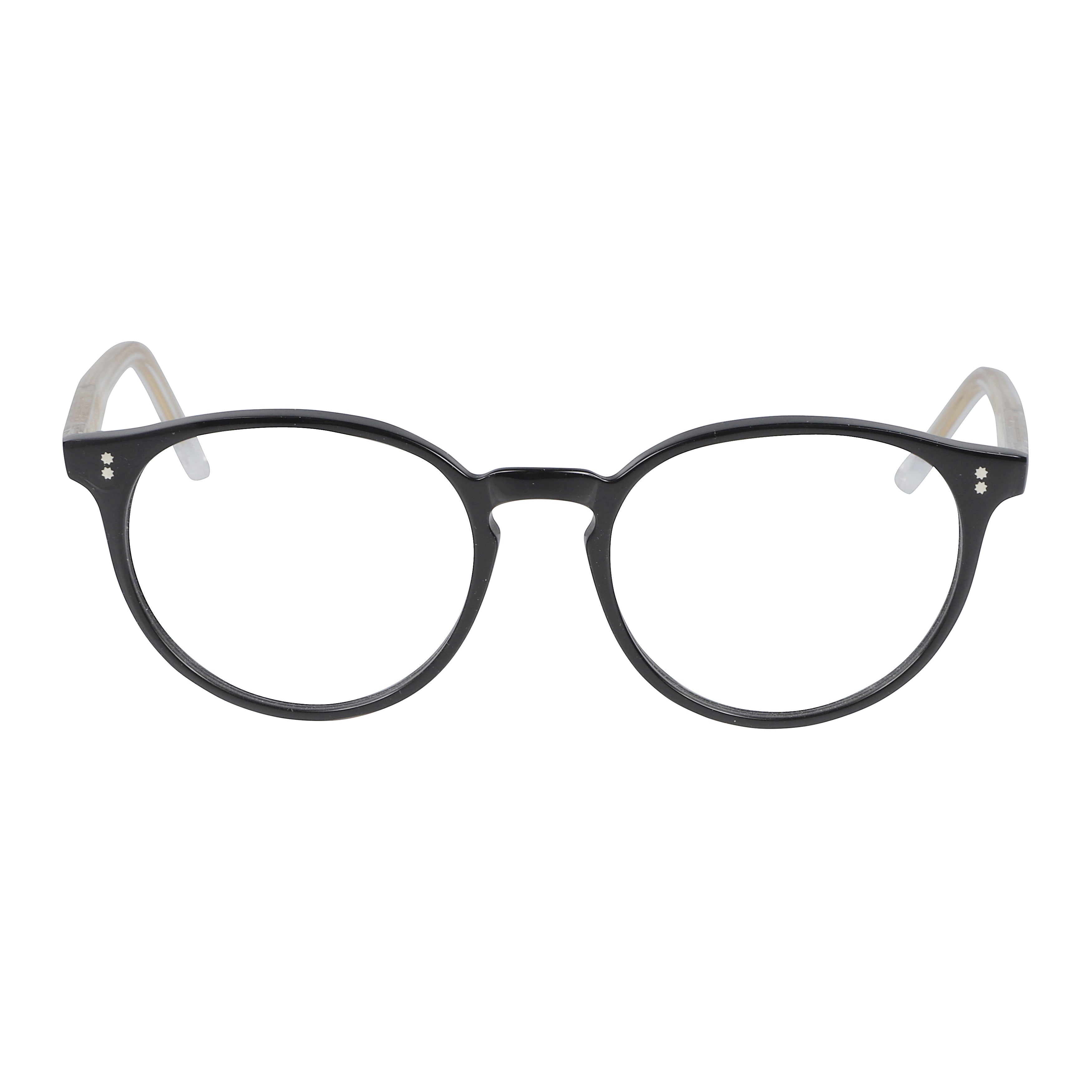 Jonas/N-52 Rounded Frame Eyeglasses with Glossy Black Front