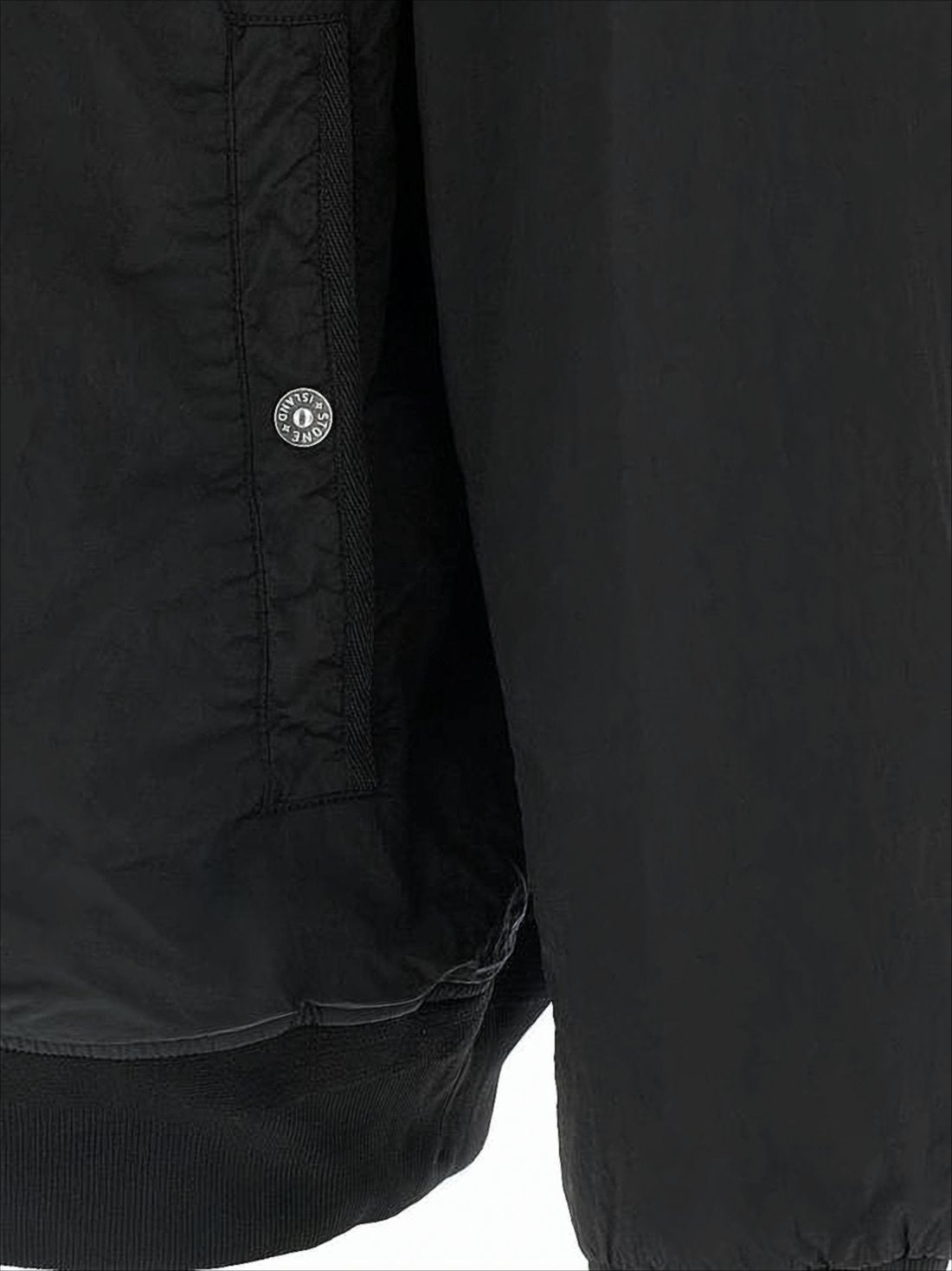 Black Bomber Jacket With Ribbed Finishing