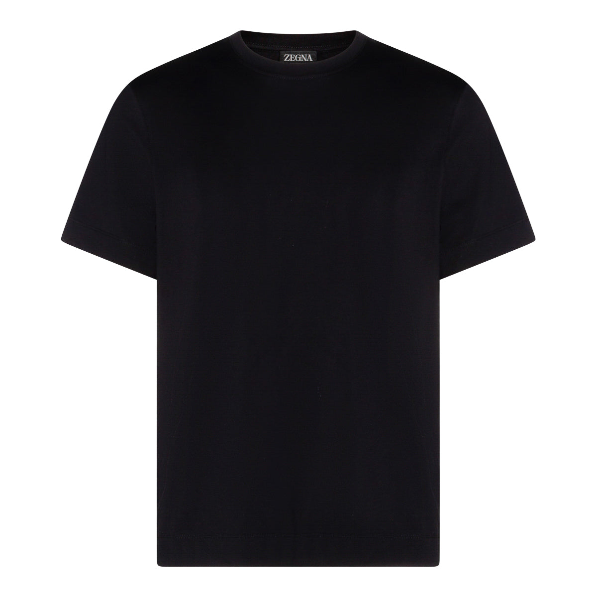Black Cotton Crew Neck Short Sleeve Knitwear