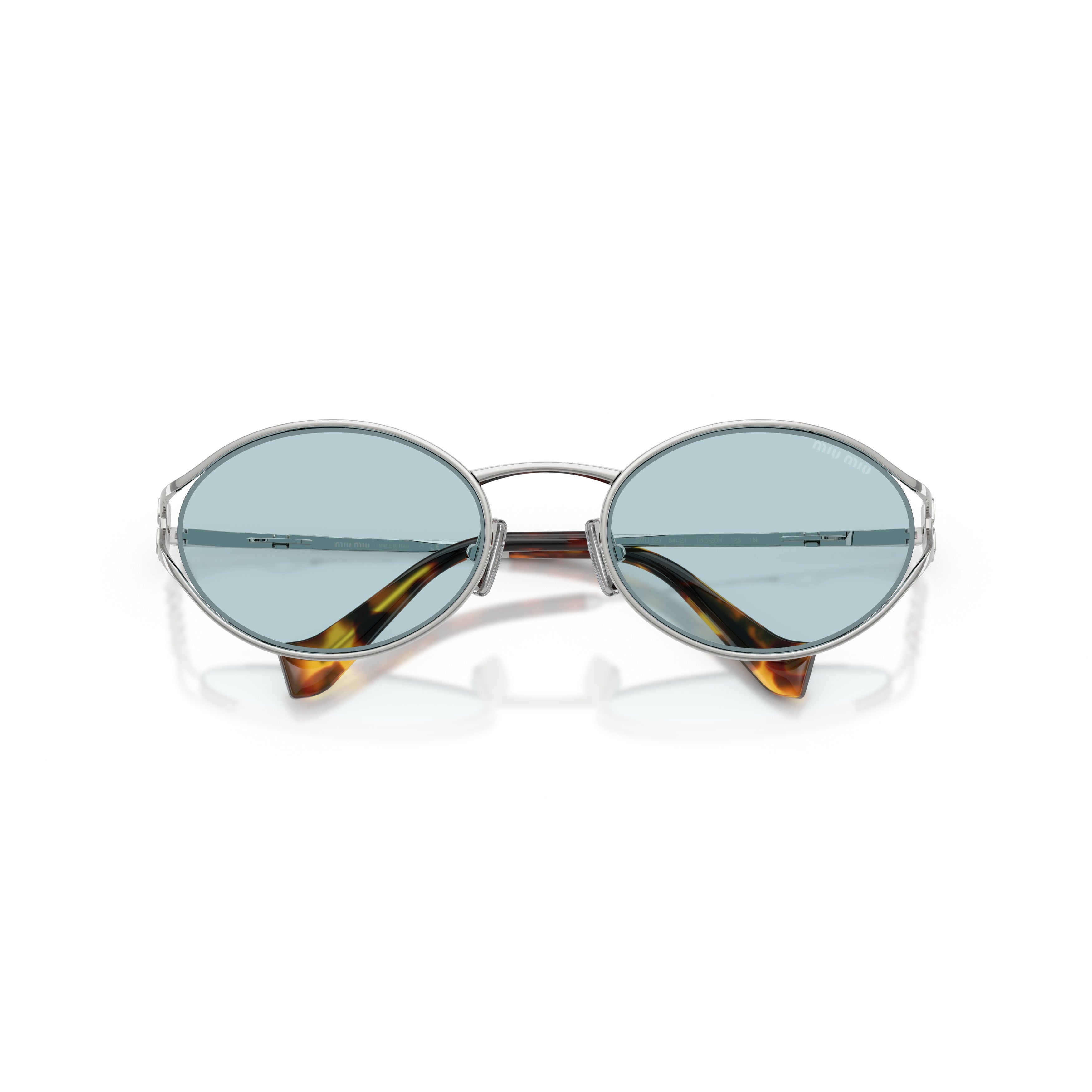0mu 52ys Oval Blue-Tinted Sunglasses