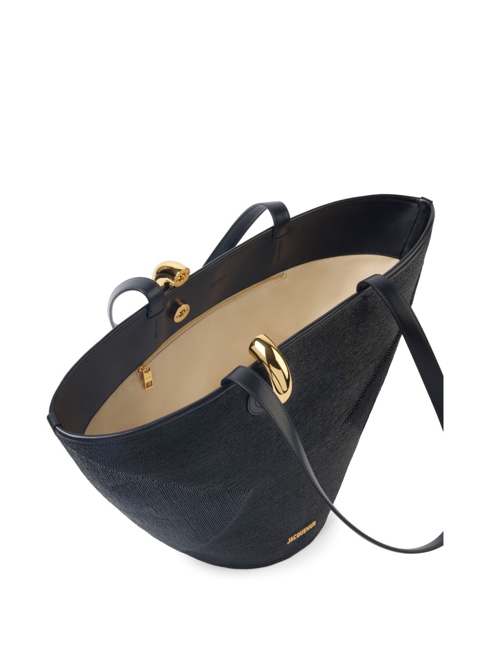Black Gold-Tone Hardware Top Handle Bag