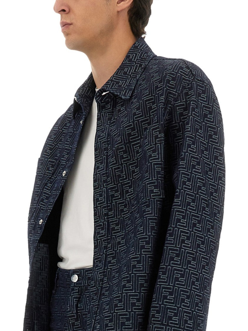 Ff Jacquard Denim Shirt