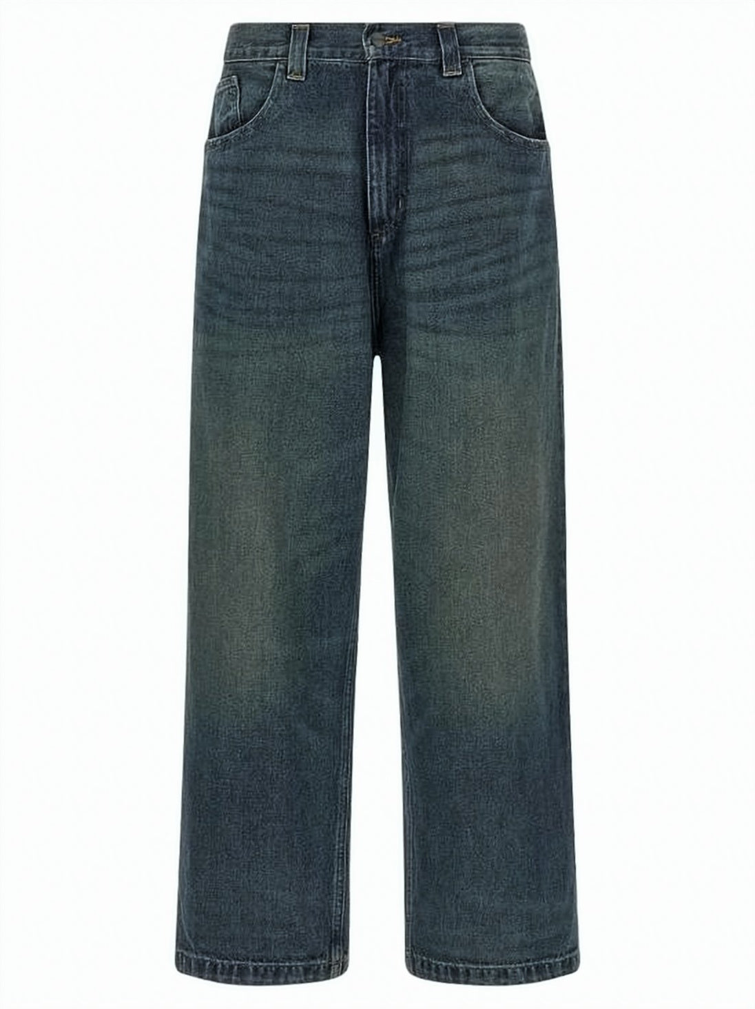 Wide-Leg Denim Pants with Classic Five-Pocket Design