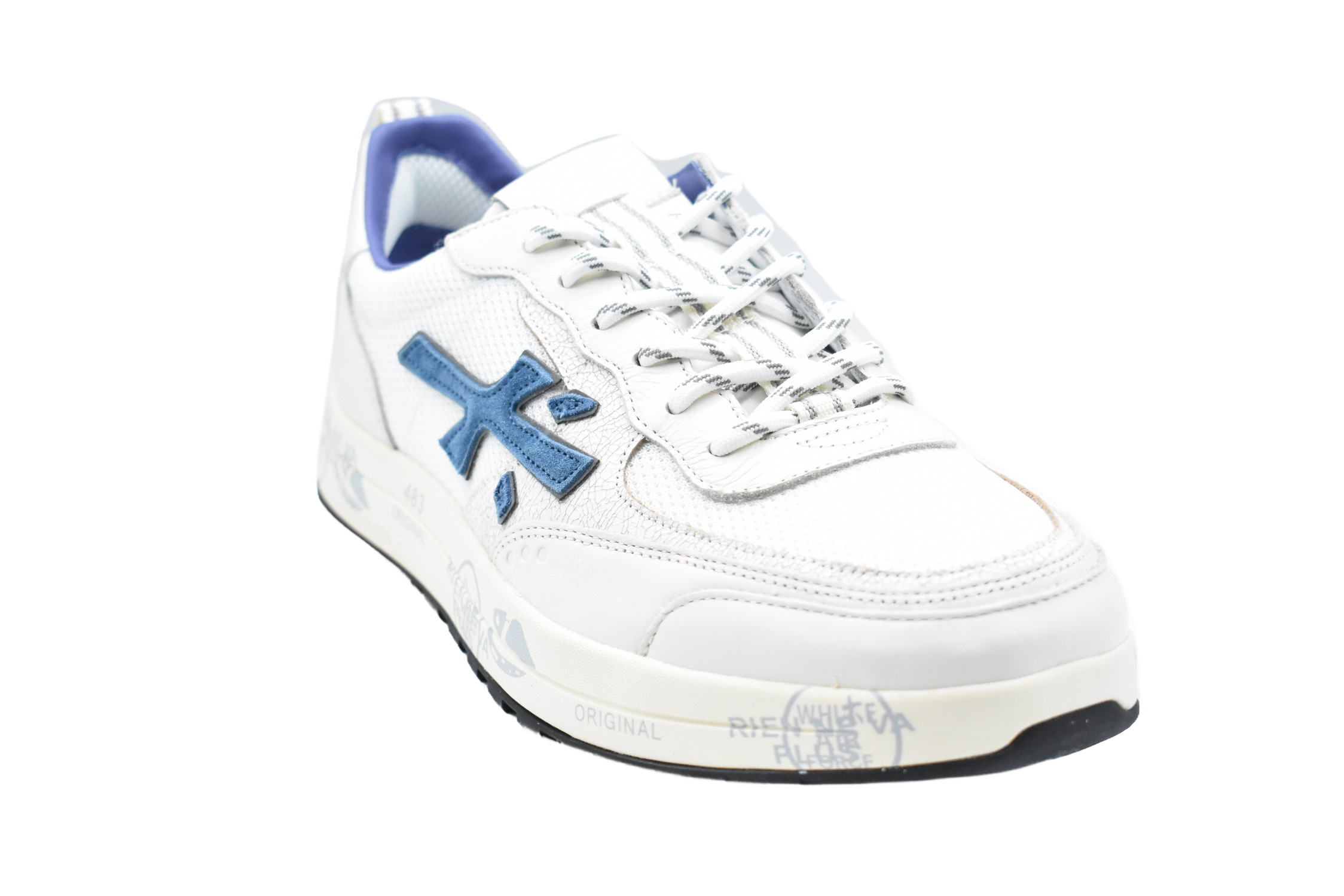 Bianco Blu Low-Top Sneakers
