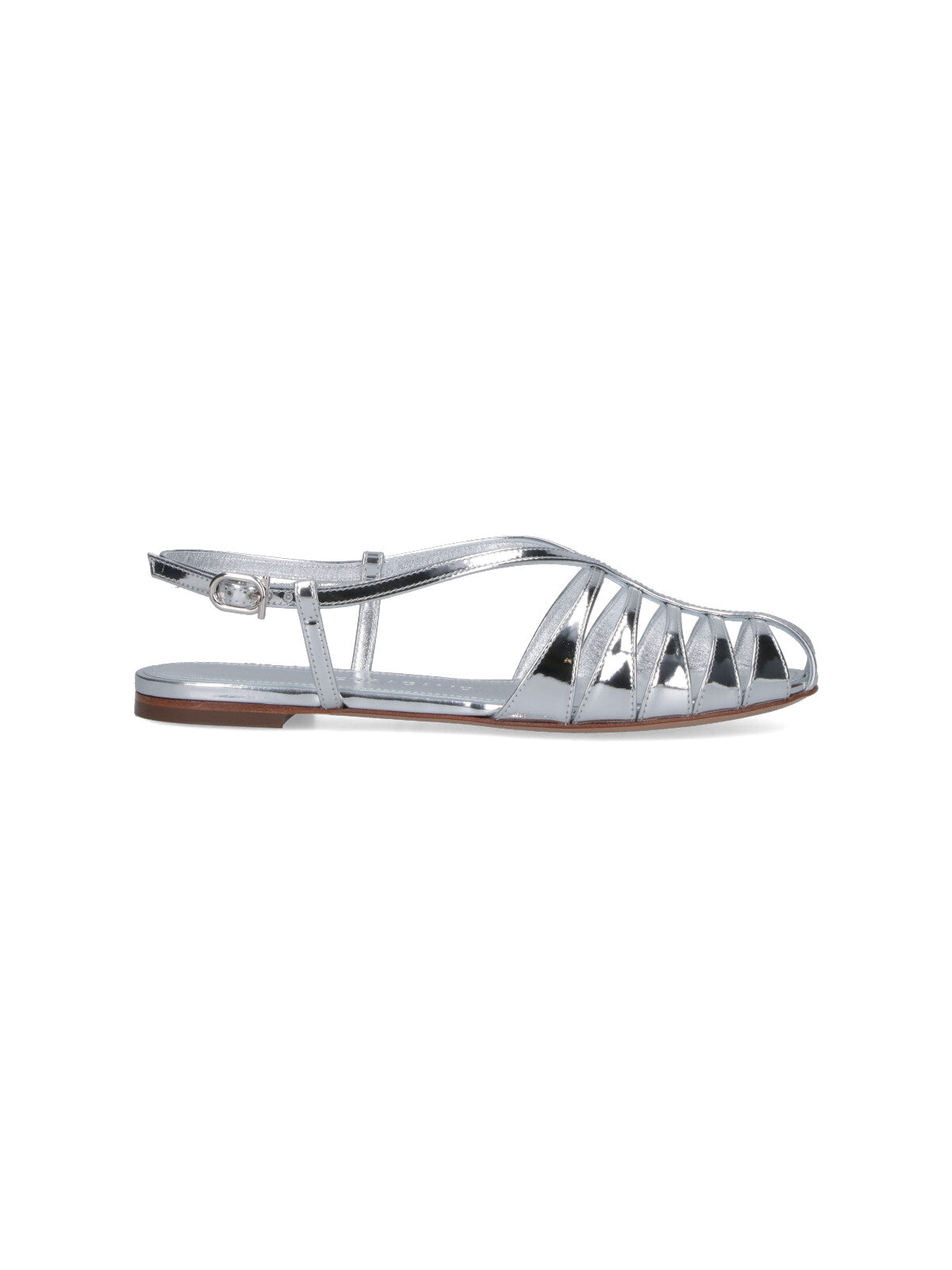 Metallic Silver Strappy Sandals