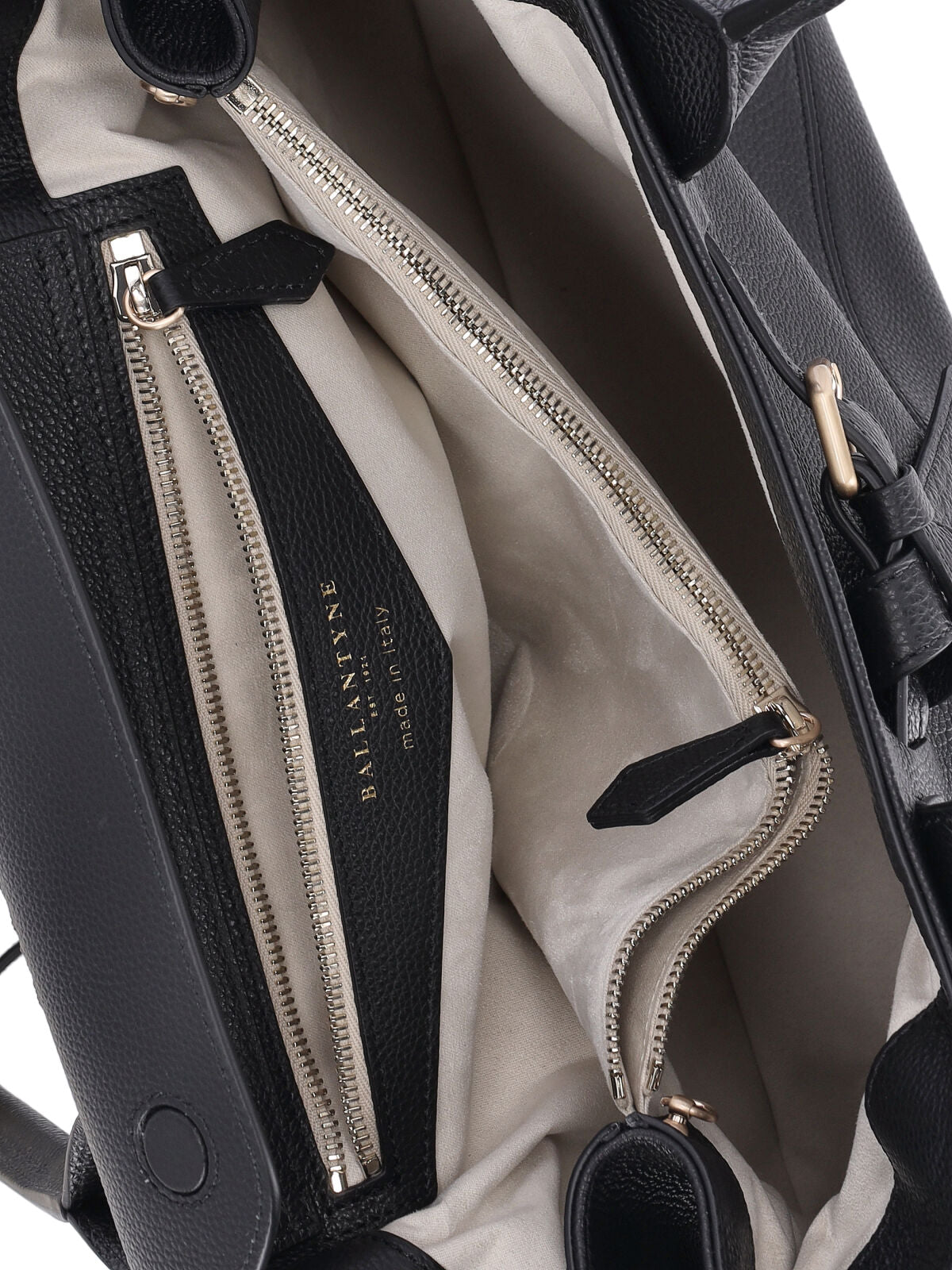 Structured Black Calf Leather Tote With Adjustable Buckle Detail