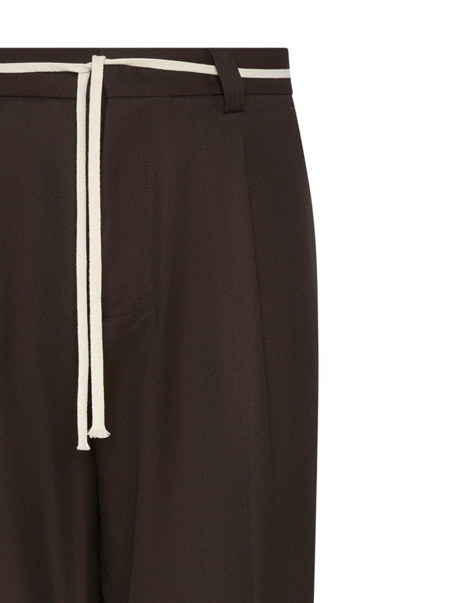 Brown Trousers With Concealed Closure