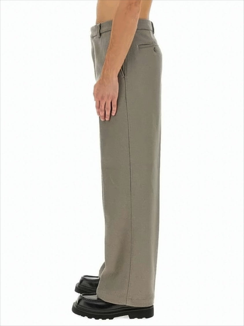 Relaxed Straight-Leg Suit Pants with Mid-Rise Waist