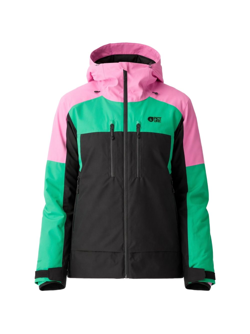 Color-Block Casual Jacket with Adjustable Cuffs and Hood