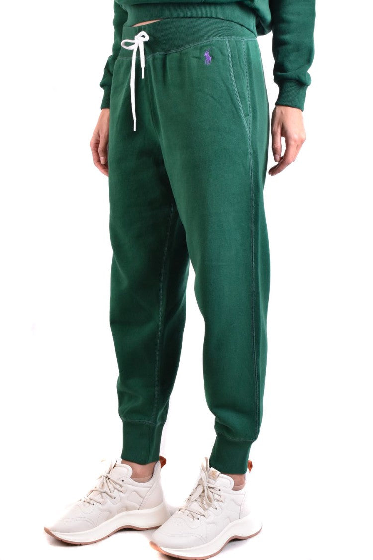 Green Track Pants With Relaxed Fit