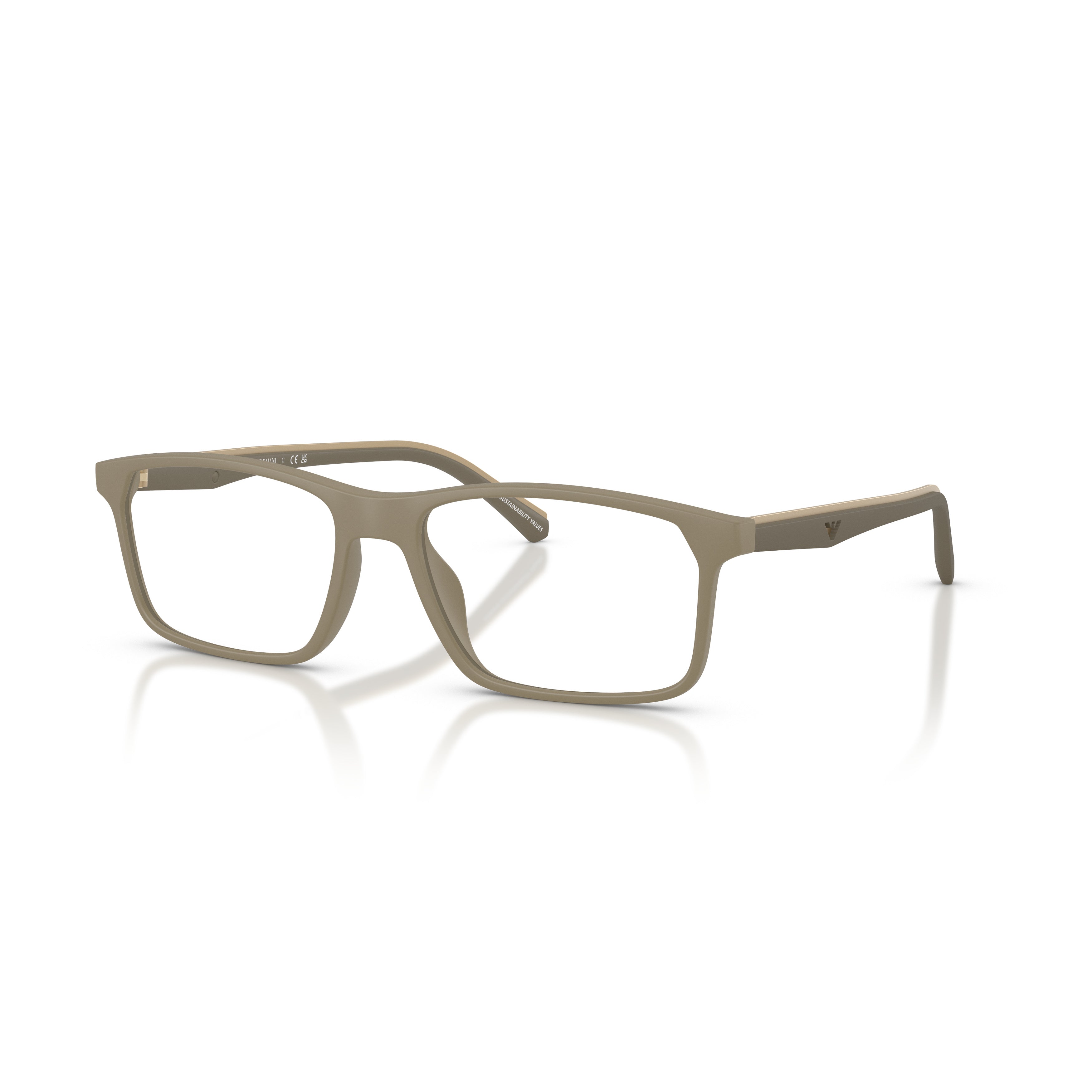 0ea3266u Rectangular Matte Finish Eyeglasses with Subtle Logo