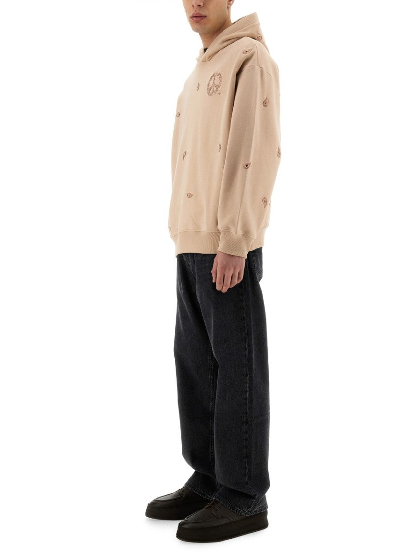 Intricate Embroidered Sweatshirt With Hood