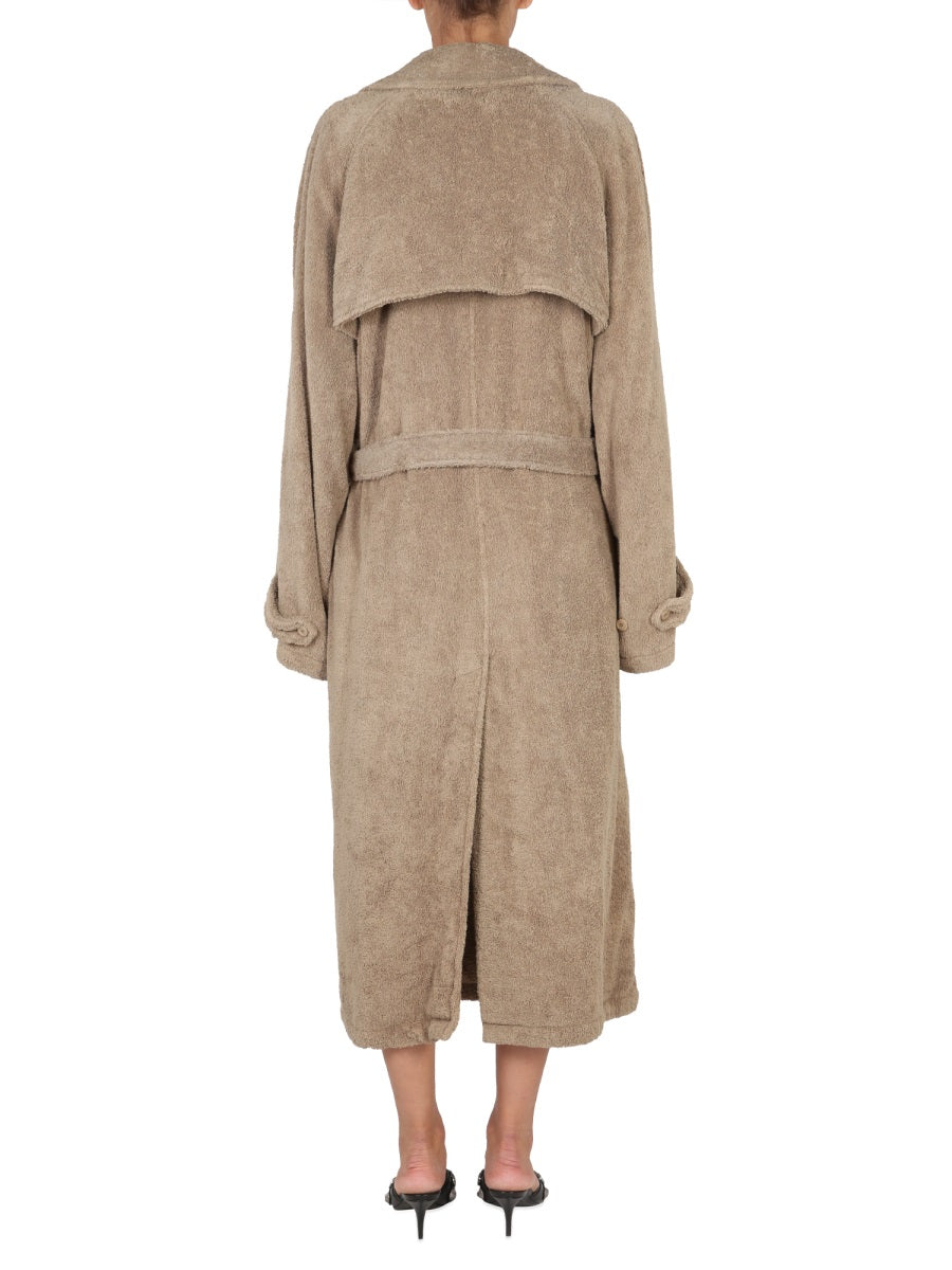 Towel Trench Coat with Adjustable Belt Closure