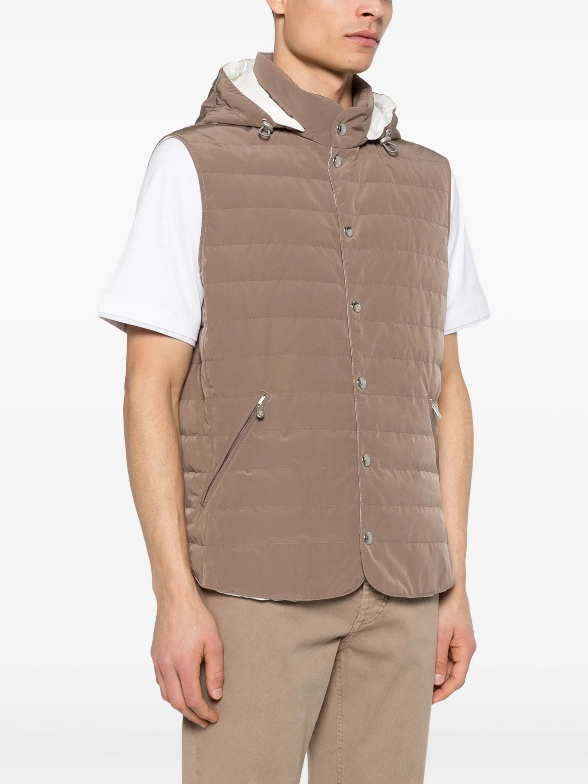 Sleeveless Padded High Collar Vest