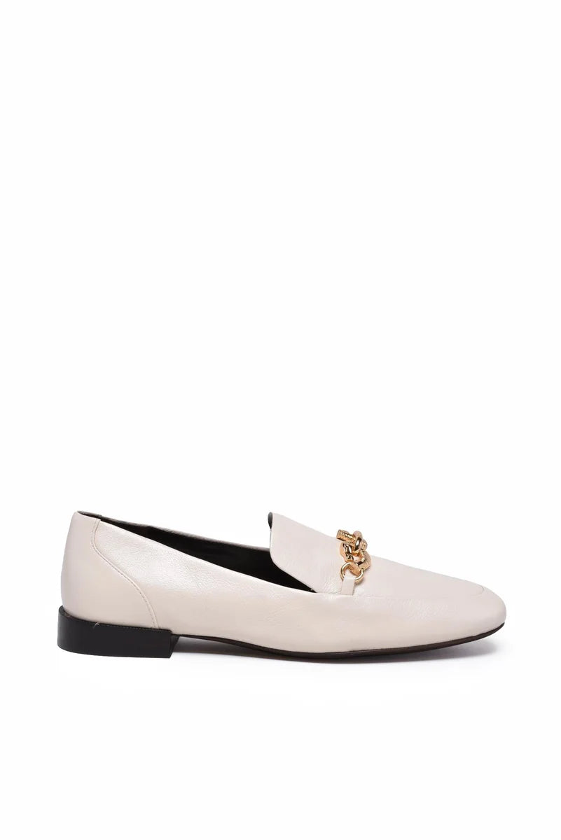 Leather Loafers - Cream