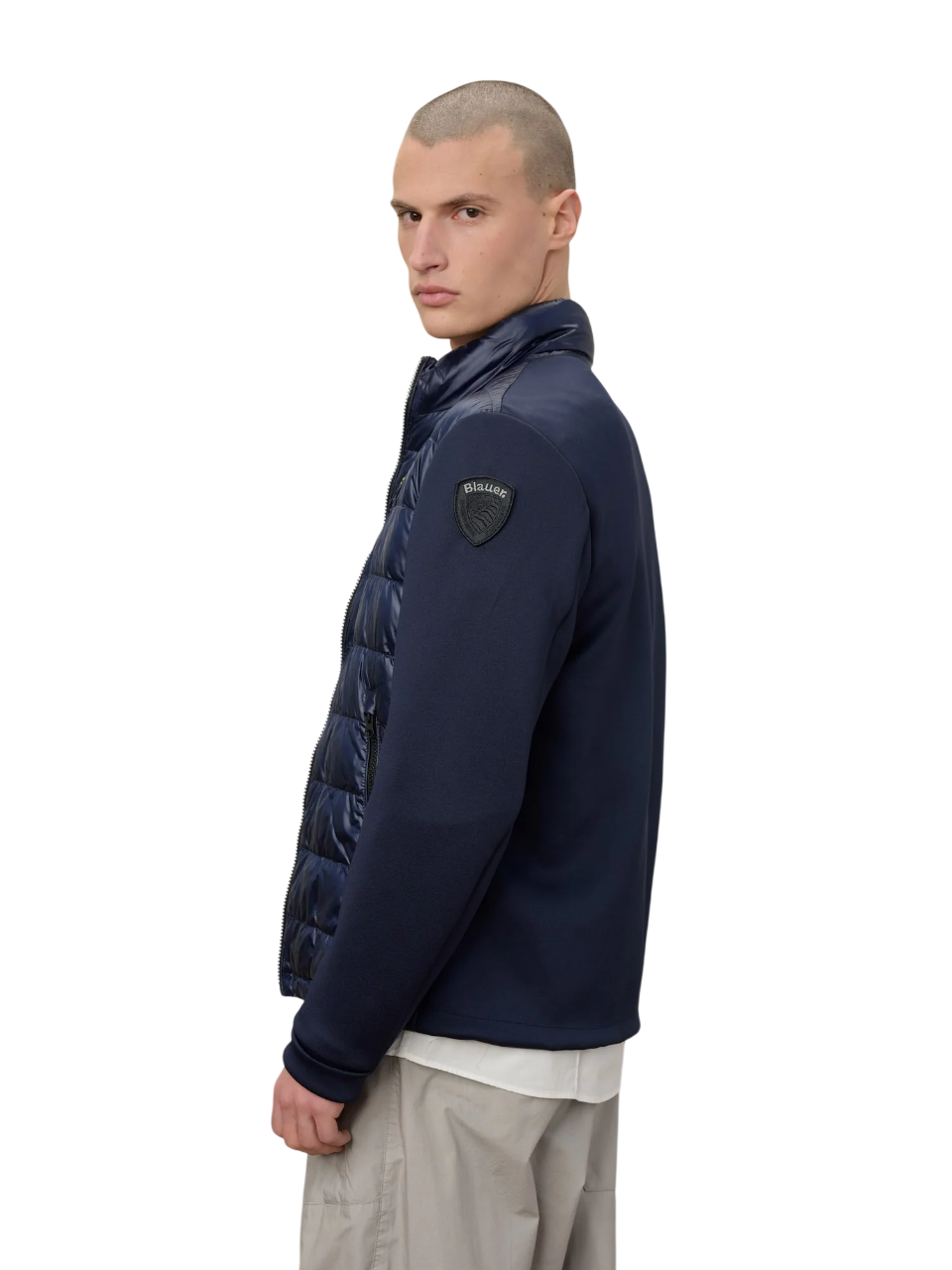 Quilted Padded Jacket with Mandarin Collar