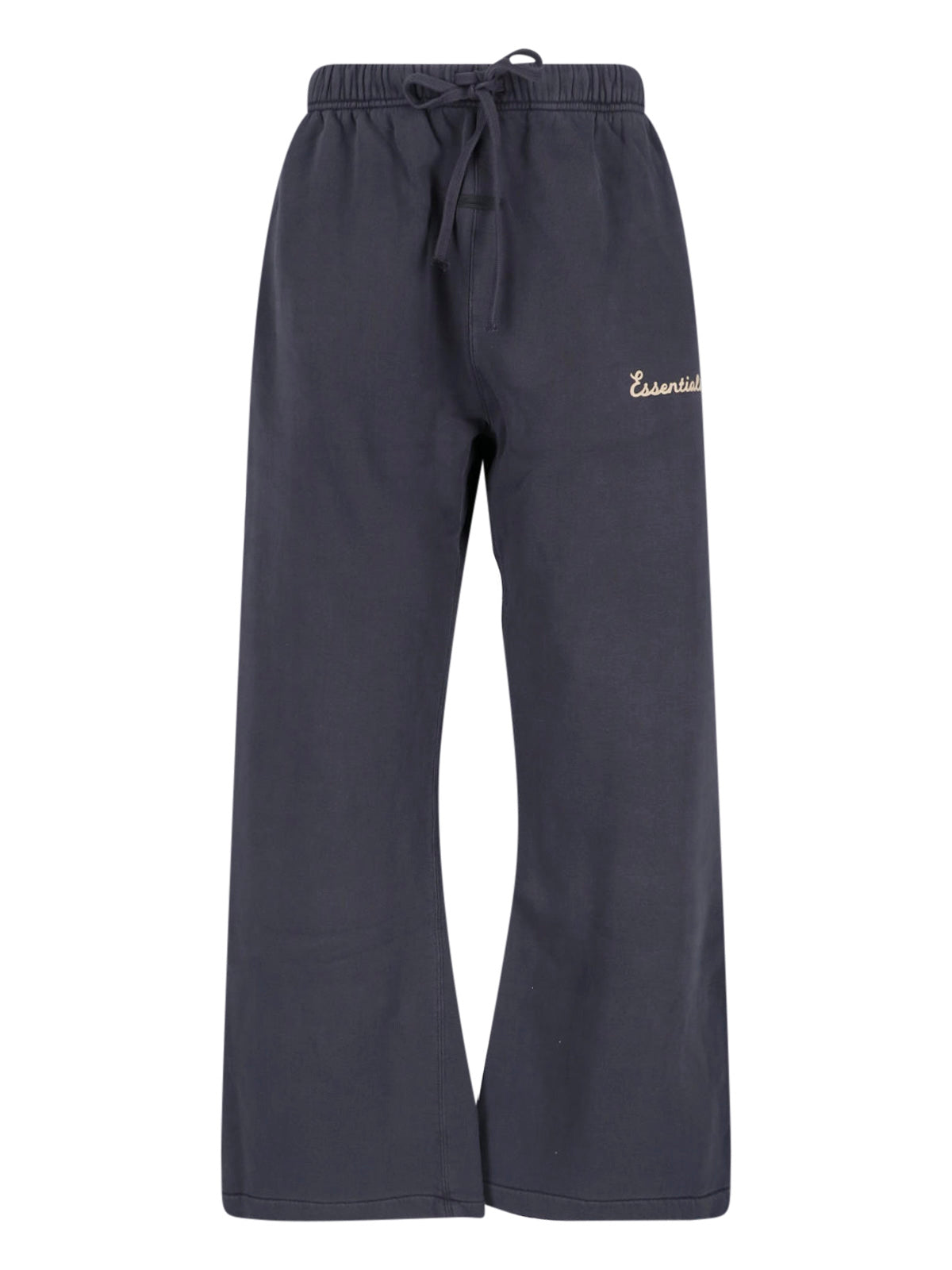Beige Relaxed Wide-Leg Drawstring Trousers