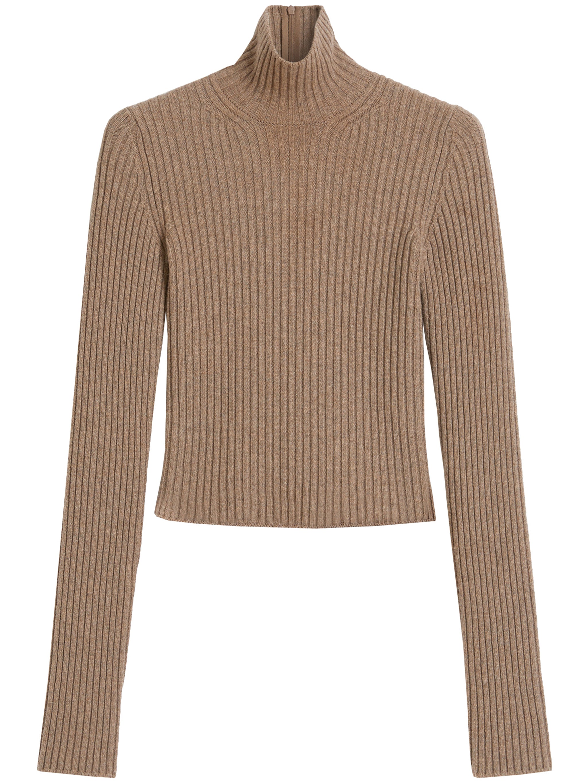 Black Aral1234 Ribbed Knit High Sweater