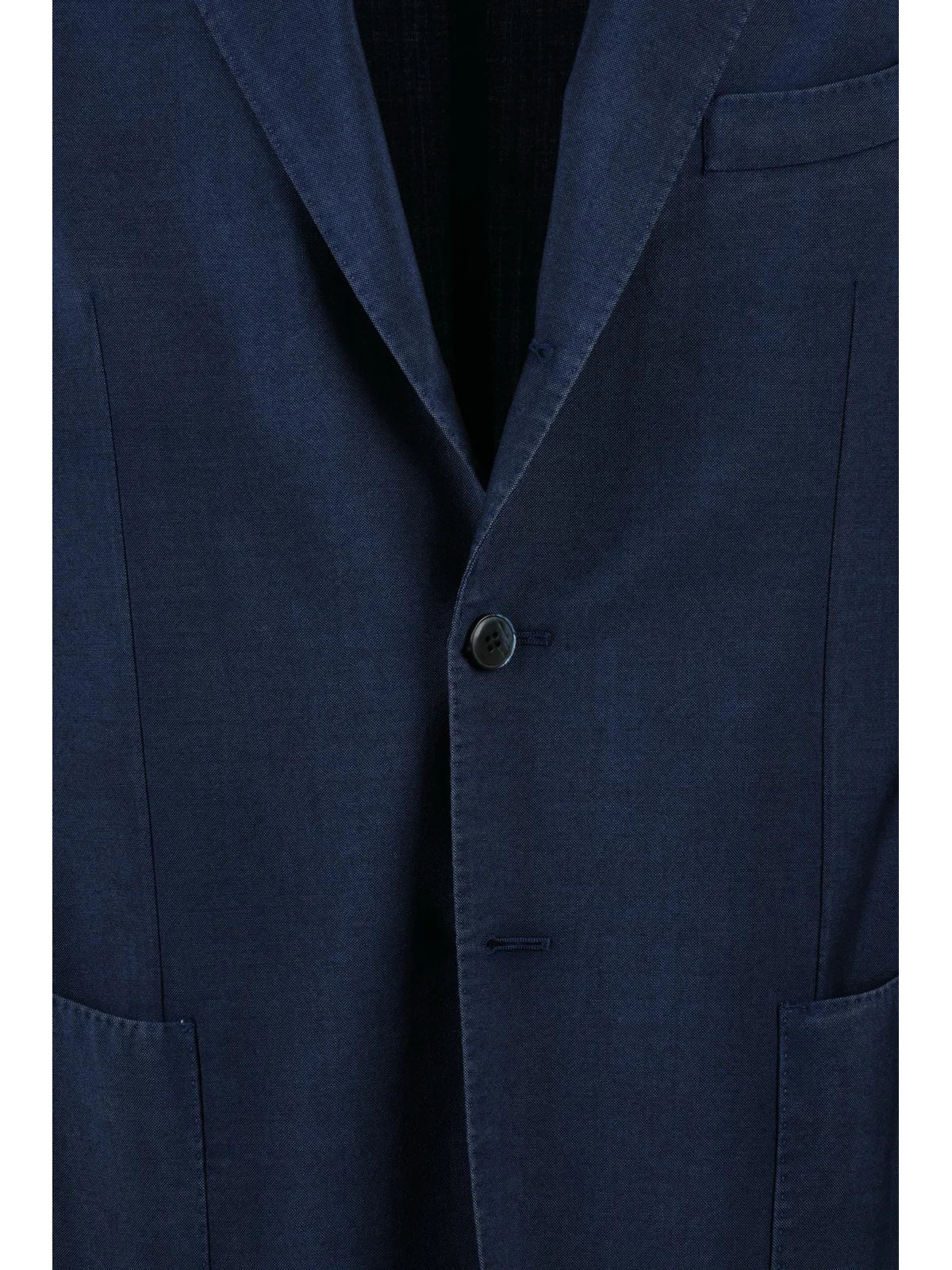 Blue Wool Mohair Wool Rounded Blazer