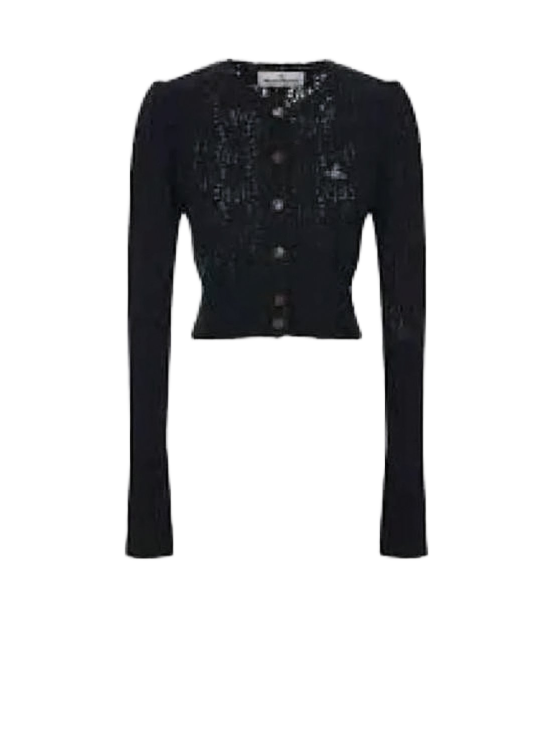 Fitted Cropped Cardigan with Decorative Detailing