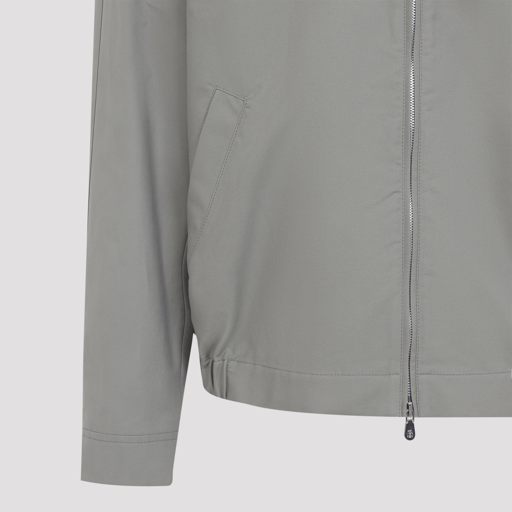 Grey Casual Jacket With Full Zipper