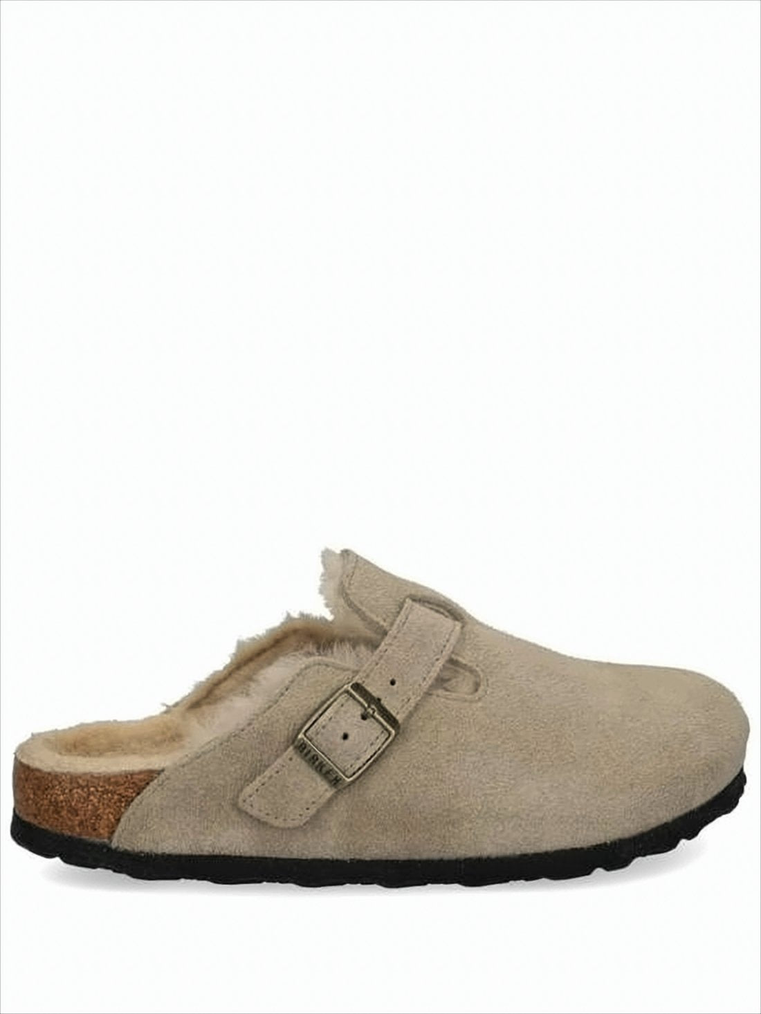 Suede Slip-On Mules with Adjustable Buckle Strap