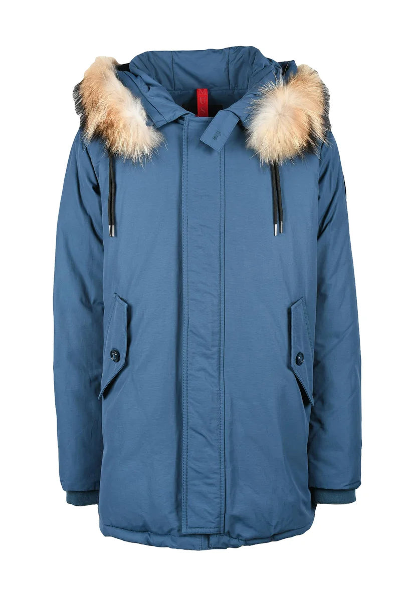 Cotton/Nylon Parka - Light Blue